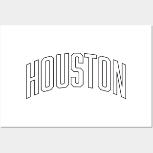 Houston Black Outline Posters and Art